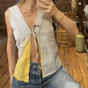 Patchwork lace up top