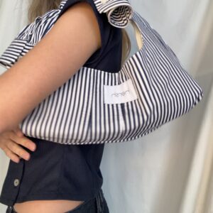 Upcycled striped bag