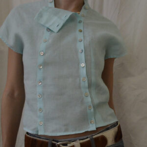 Aqua color linen top