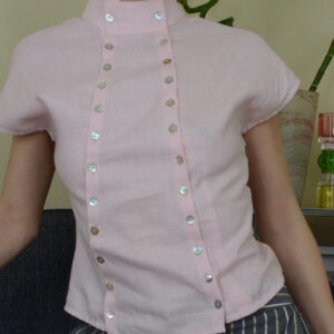 Baby pink linen top