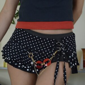 Polka-dot skirt belt