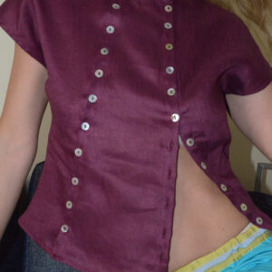 Cherry color shell-buttoned top